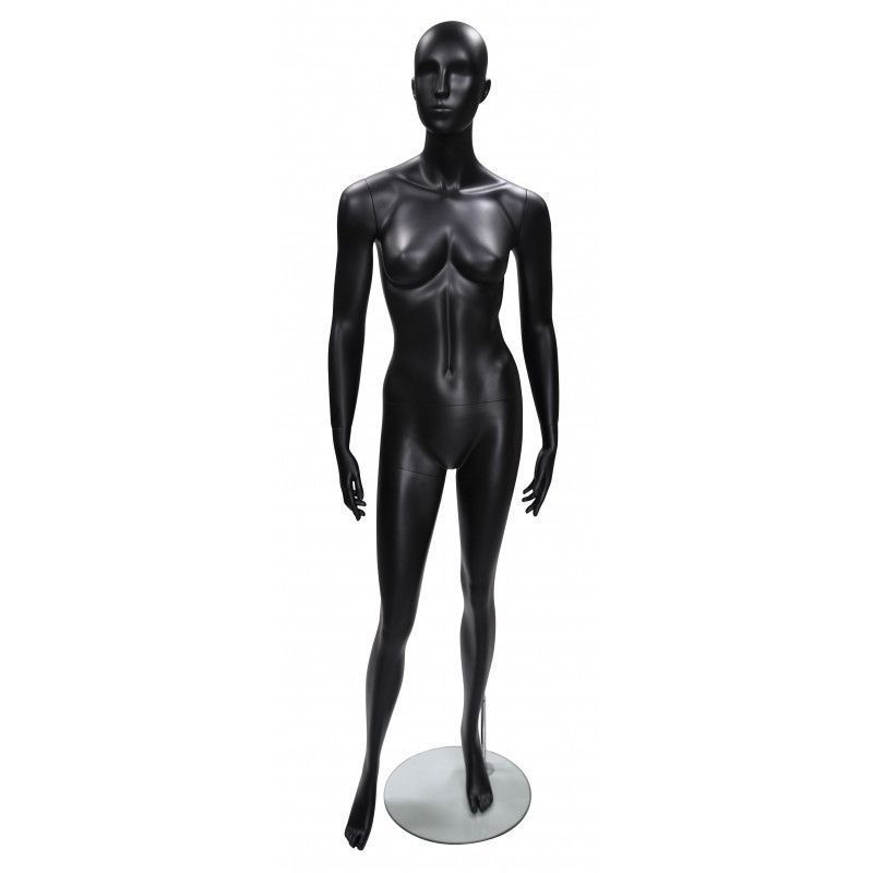 Abstract female mannequin straight position black paint : Mannequins vitrine