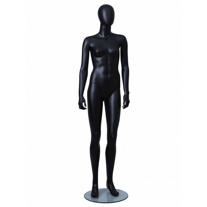 Abstract female teenager mannequins black finish : Mannequins vitrine