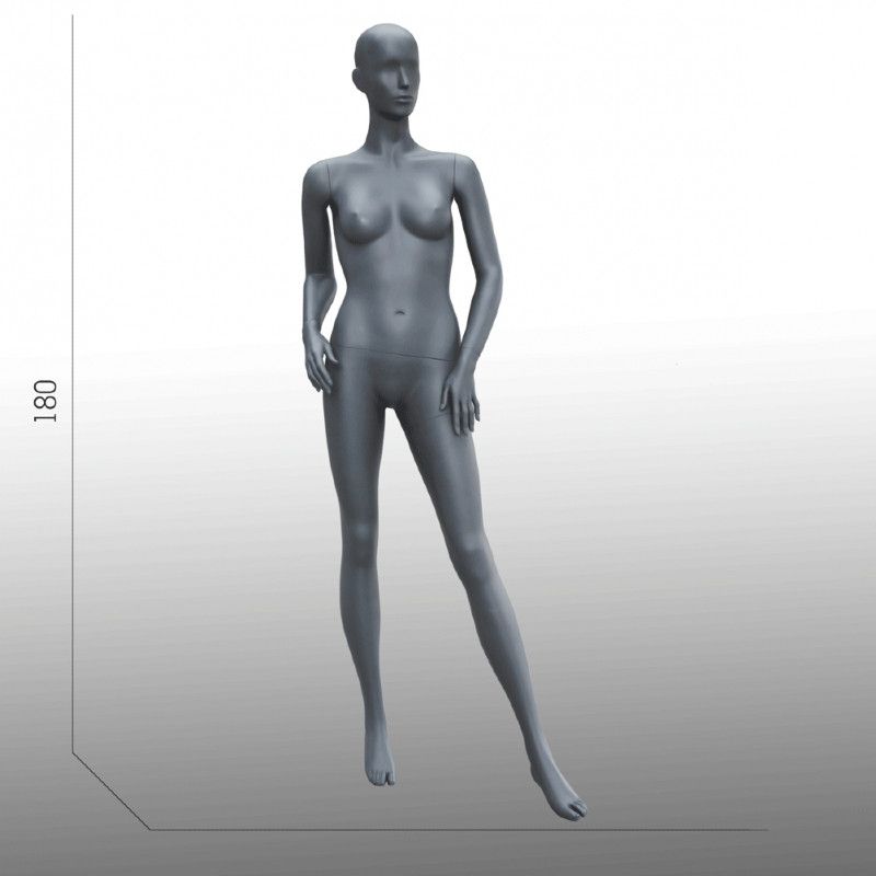 Abstract women mannequin grey with hands on hips : Mannequins vitrine
