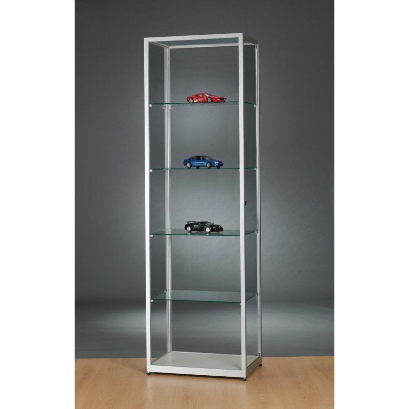 Schaufenster S&auml;ule aus Aluminium und Glas geh&auml;rtet : Mobilier shopping