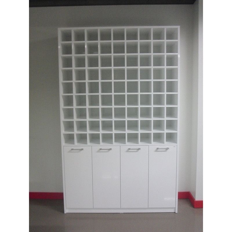 Armoire pour magasin avec casiers blanc : Mobilier shopping