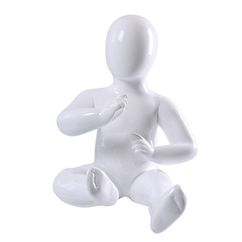 Baby mannequin seated white color : Mannequins vitrine
