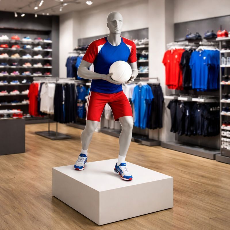 Image 6 : Gray (RAL7042) display mannequin&nbsp; sports ...