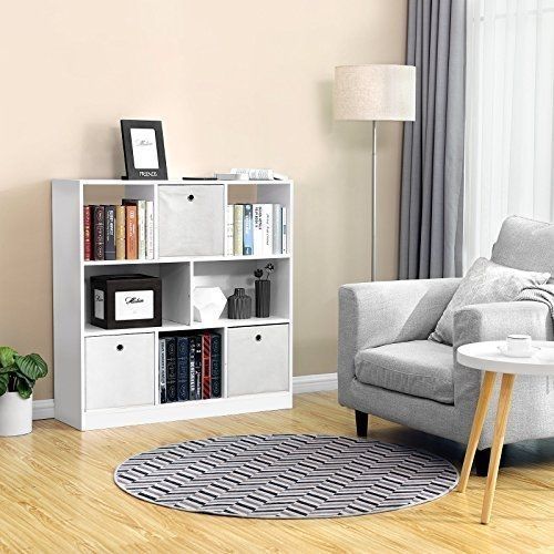 Biblioth&egrave;que en bois &eacute;tag&egrave;re de rangement blanche : Mobilier shopping