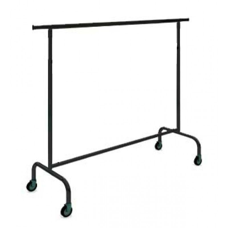 Black clothing rails adjustable with wheels : Portants shopping