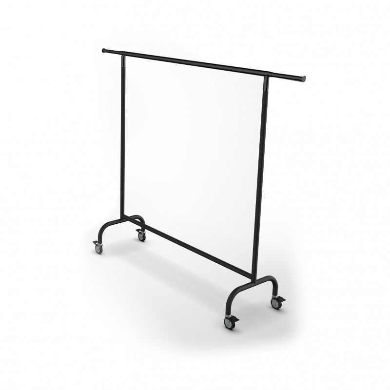 Black clothing rails for store wheels 150cm x 220cm : Portants shopping