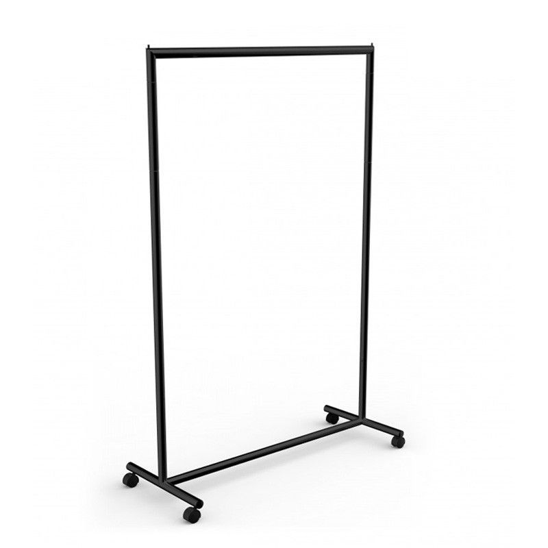 Black clothing rails with wheels 120cm wide 195 cm high : Presentoirs shopping