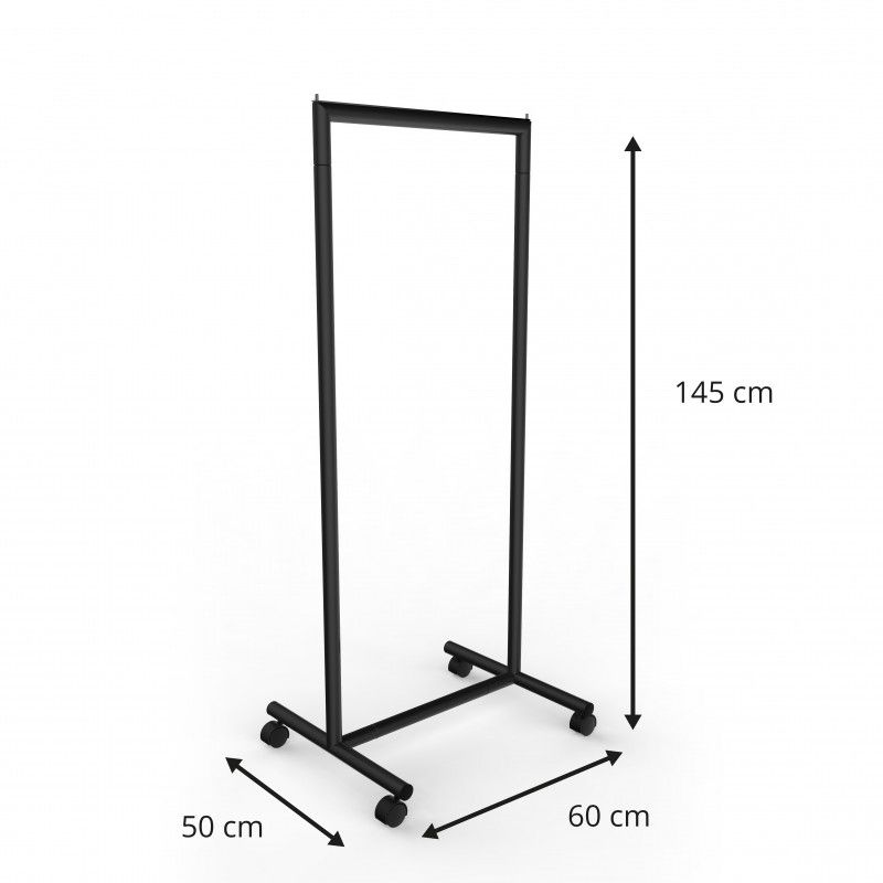 Image 1 : Black clothing rails with wheels ...