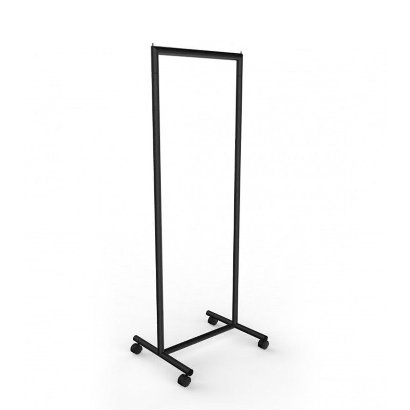 Black clothing rails with wheels 60cm wide 195cm high : Portants shopping