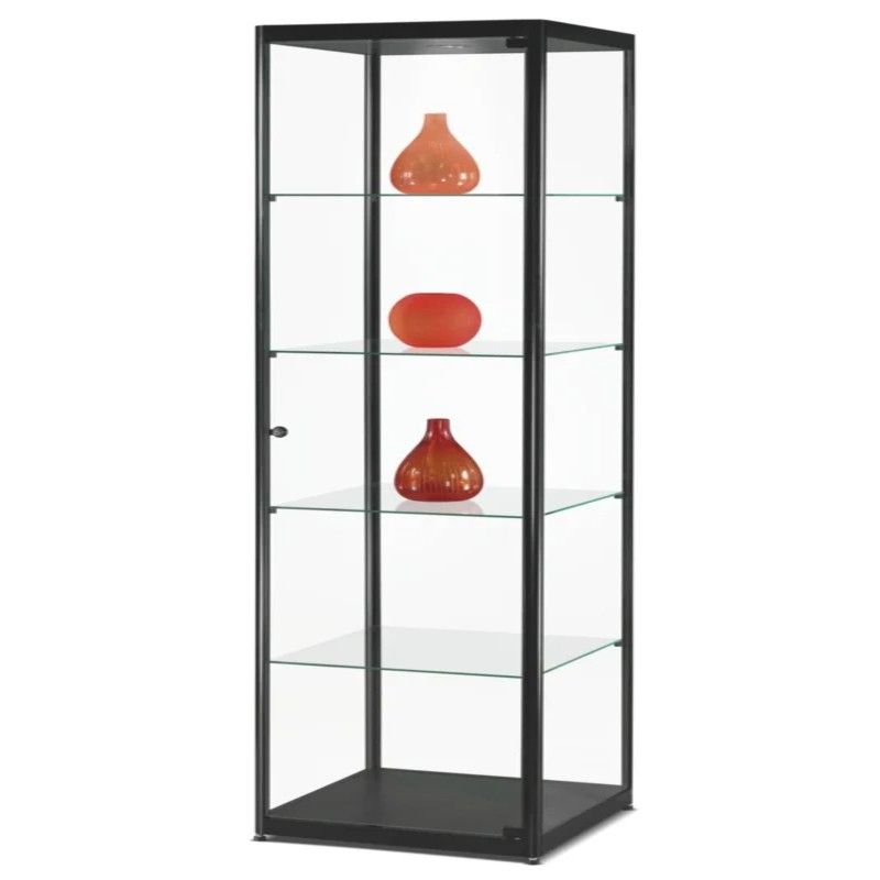 Black column window with LED spot and shelves : Mobilier bureau