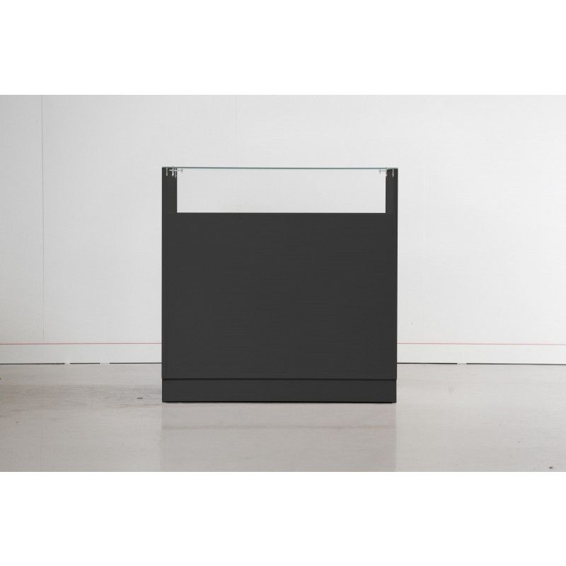Black counter with glass display case 100 cm : Mobilier shopping