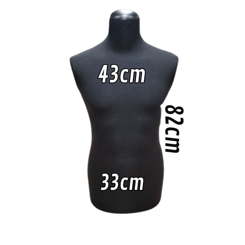 Image 2 : Black fabric male tailor bust ...