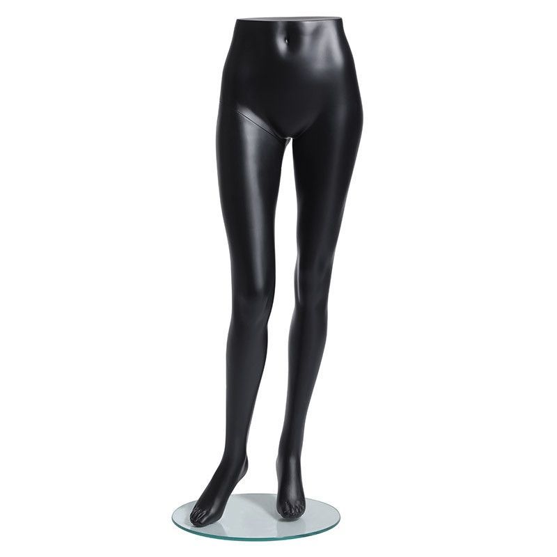 Black finish female legs with round base : Mannequins vitrine
