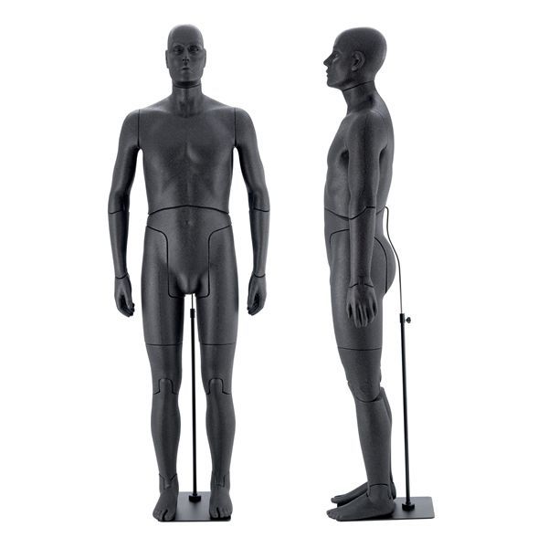 Black flexible male mannequin : Mannequins vitrine