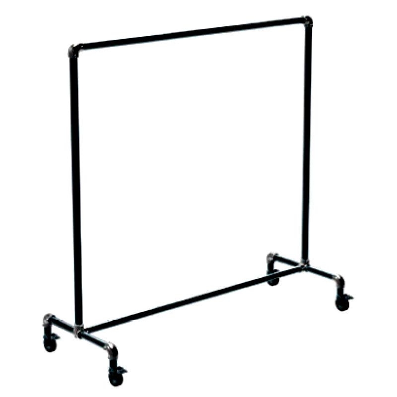 Black garment rail with wheels industrial look : Portants shopping