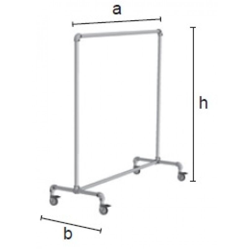 Image 2 : Tube clothes rail with wheels ...