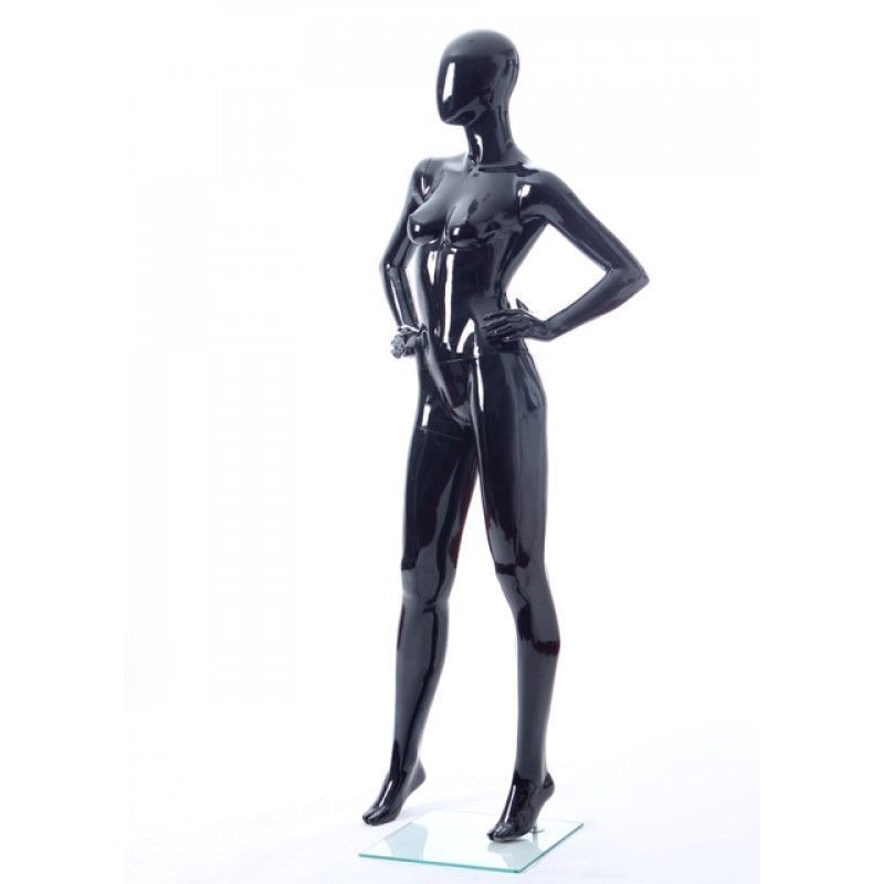 Black gloss female mannequin : Mannequins vitrine