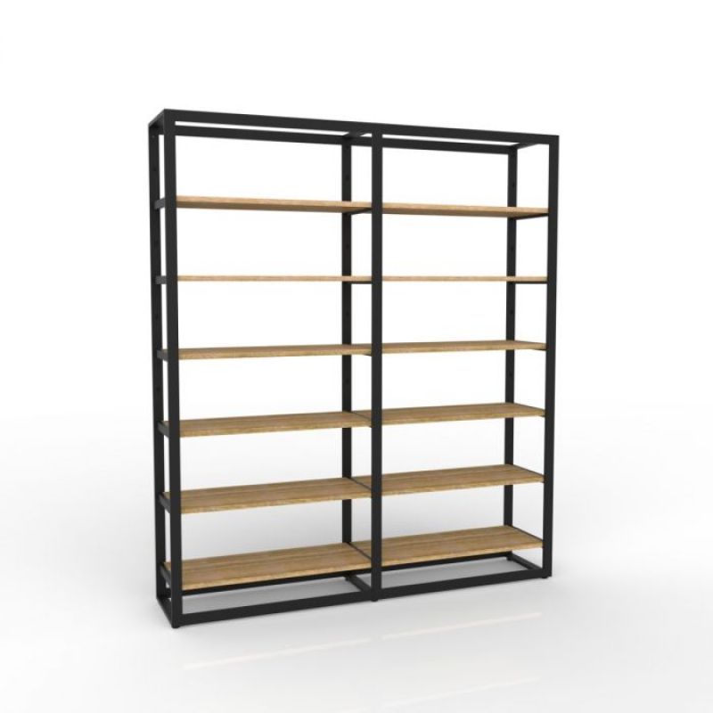 Black Gondola 2 Rails 12 Shelves : Mobilier shopping