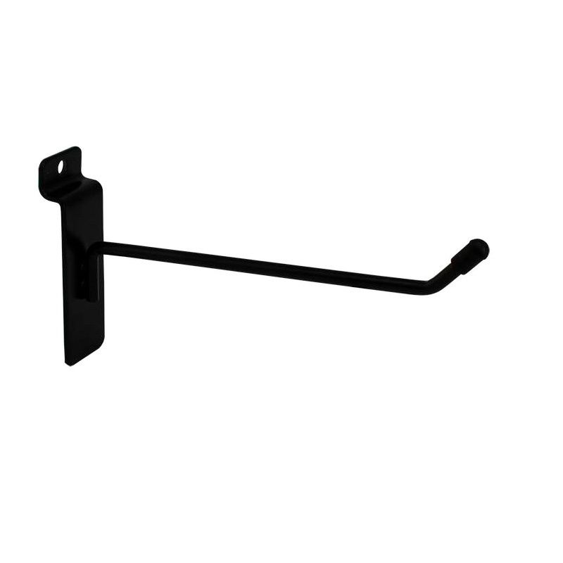 Black Hook for grooved panel 20 cm : Mobilier shopping