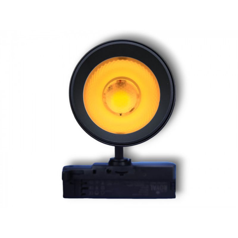 Black LED spotlight orange light 30W for track : Eclairage