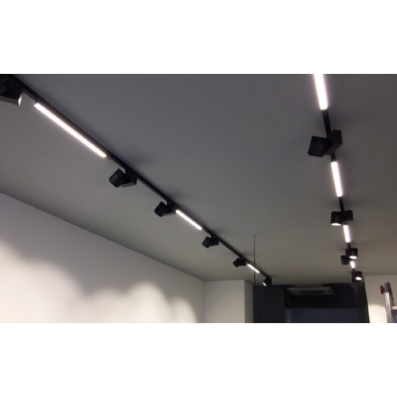 Image 1 : Black linear led light rail ...