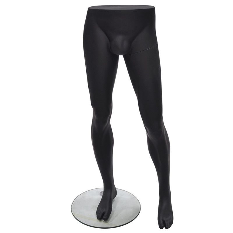Black male mannequin leg mannequin with round base : Mannequins vitrine