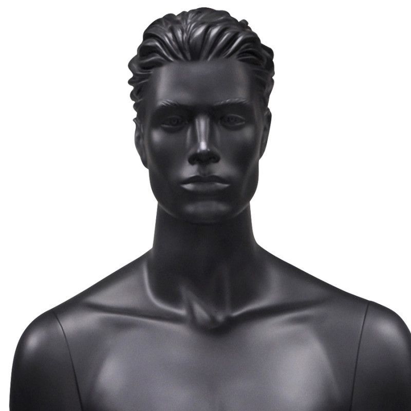 Image 1 : Black finish male mannequins stilized ...