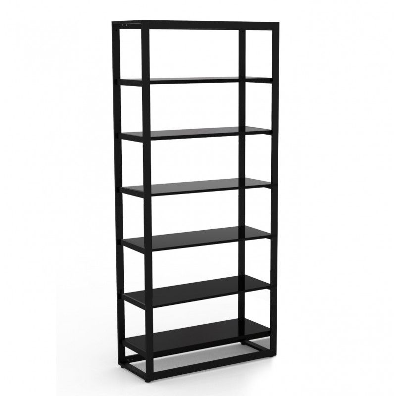 Black shelving unit 6 levels for shop H240 X 108 X 45CM : Mobilier shopping