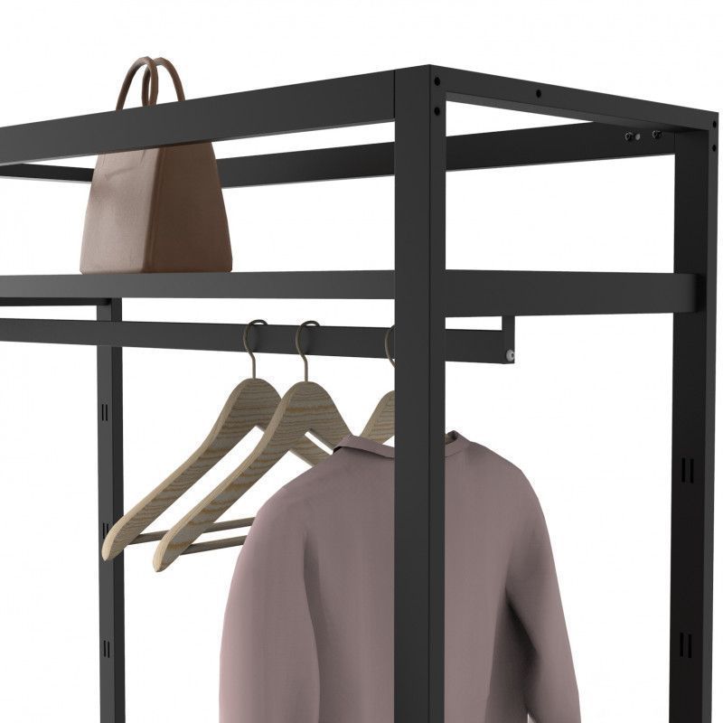 Image 2 : Black shop gondola with shelves ...