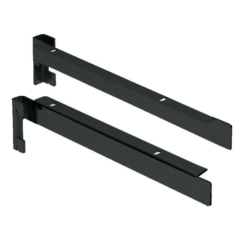 Black suspension brackets for shop gondola shelf : Presentoirs shopping