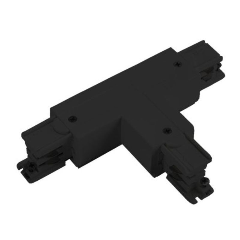 Black T-connector for three-phase LED track : Eclairage