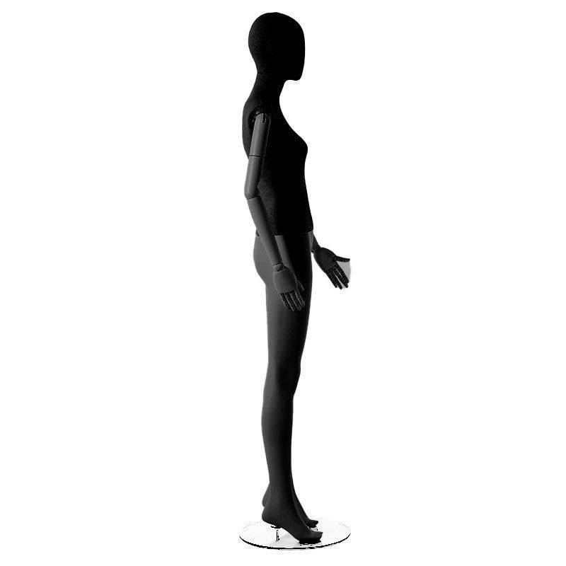 Image 3 : Black vintage fabric female mannequin ...