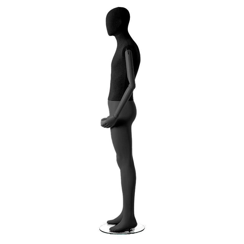 Image 1 : Black vintage fabric male mannequin ...
