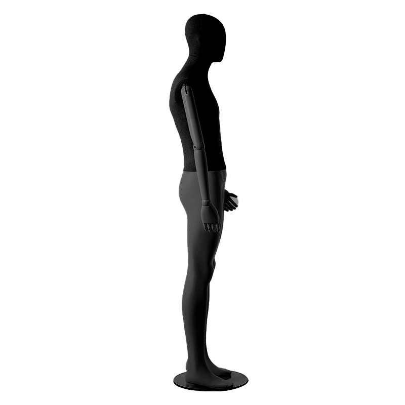 Image 4 : Black vintage fabric male mannequin ...