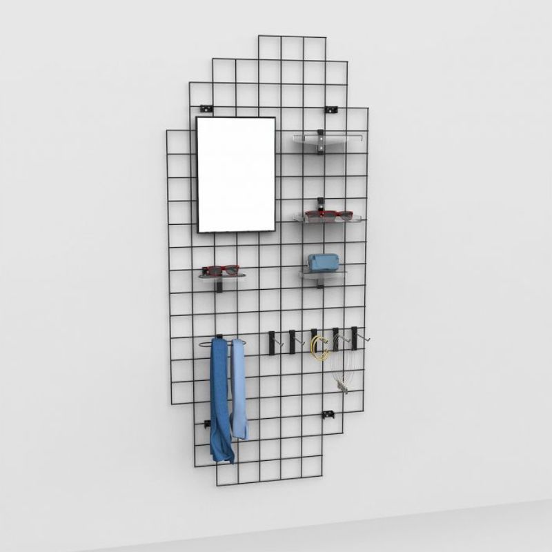 Image 3 : Black wire mesh display - 2000x900 ...