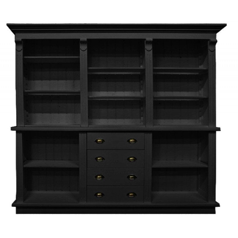 Black wooden wardrobe 250 cm : Mobilier shopping