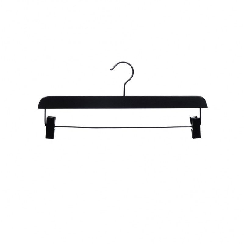 10 Black wooden hanger for pants 38 cm : Cintres magasin