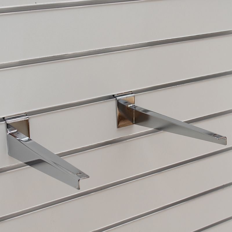 Add a touch of elegance and strength to your shelving ... Brackets for slawall shelves x250mm : Mobilier shopping