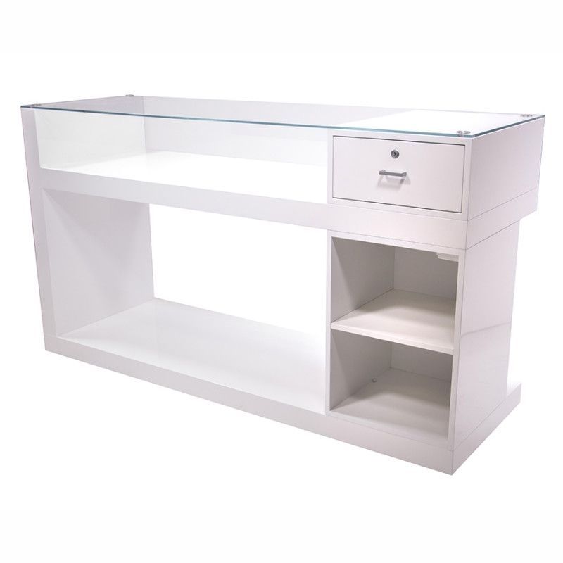 Image 1 : Bright white modern counter 
Dimensions ...