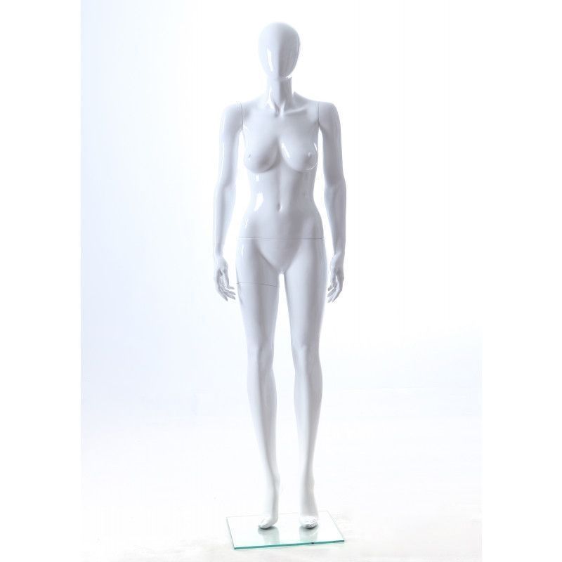 Budget female mannequins white gloss : Mannequins vitrine