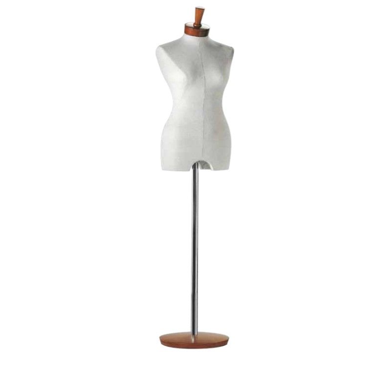 Bust woman in linen and wooden top cap : Bust shopping