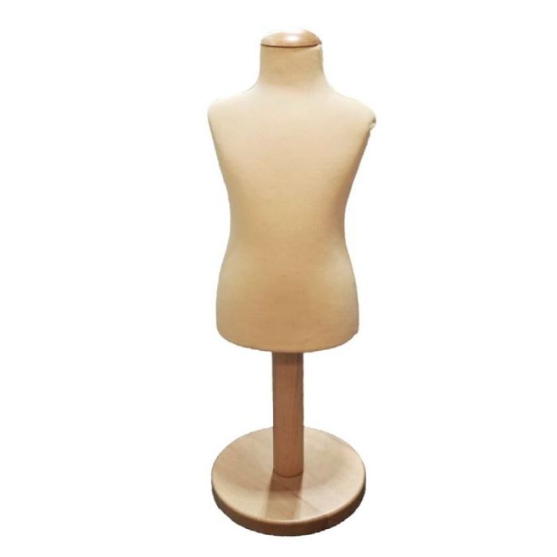 Buste en tissu enfant beige 3-4 ans : Mannequins vitrine