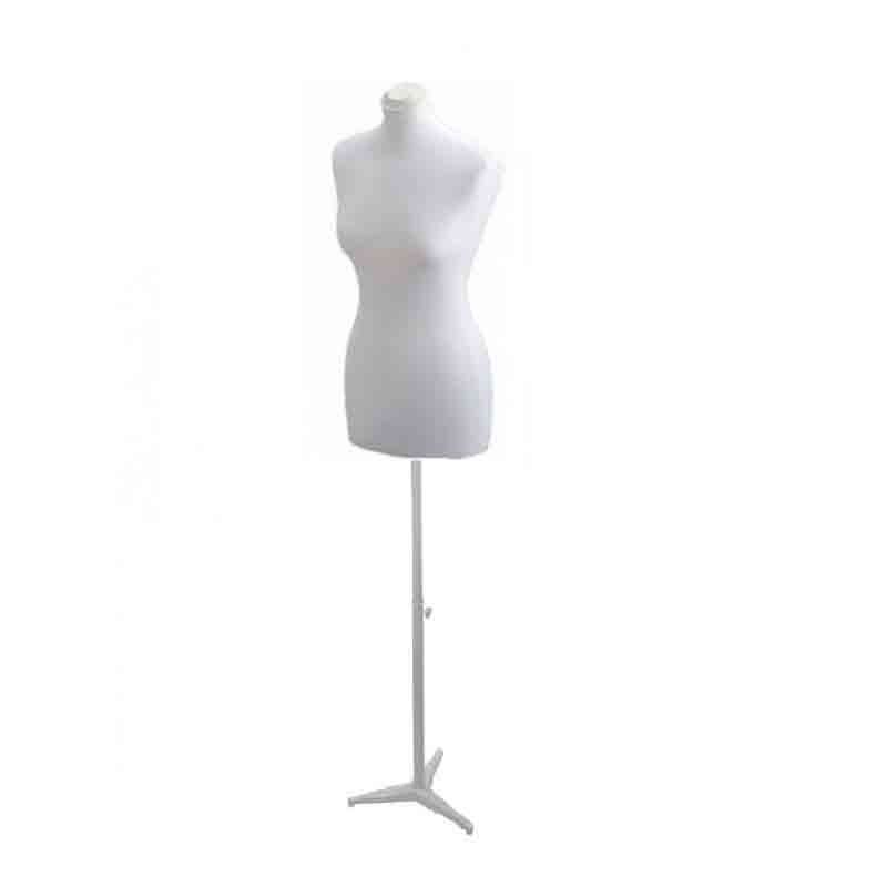 Buste en tissus femme coloris blanc avec base tripod : Bust shopping