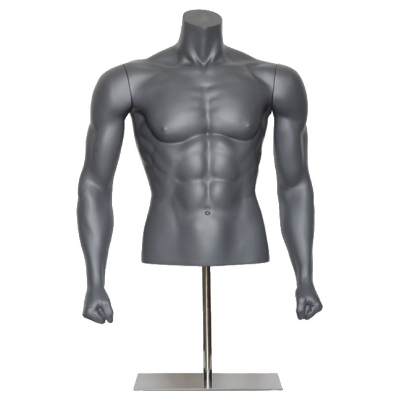 Buste homme avec muscles et base en m&eacute;tal : Bust shopping