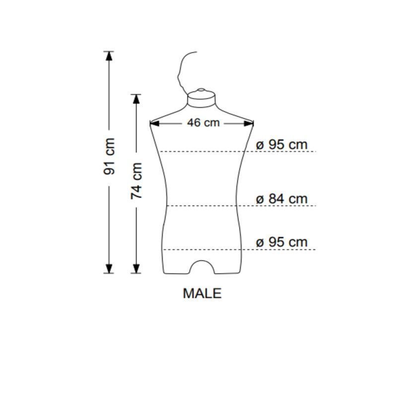 Image 2 : Buste mannequin homme en élasthanne ...