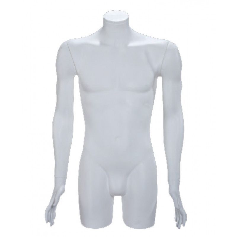 Buste homme plastique blanc aveec bras PCH2110-01 : Bust shopping