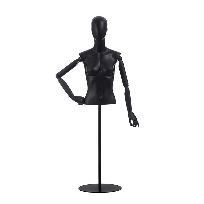 Buste mannequin vitrine femme avec t&ecirc;te et base metal : Bust shopping