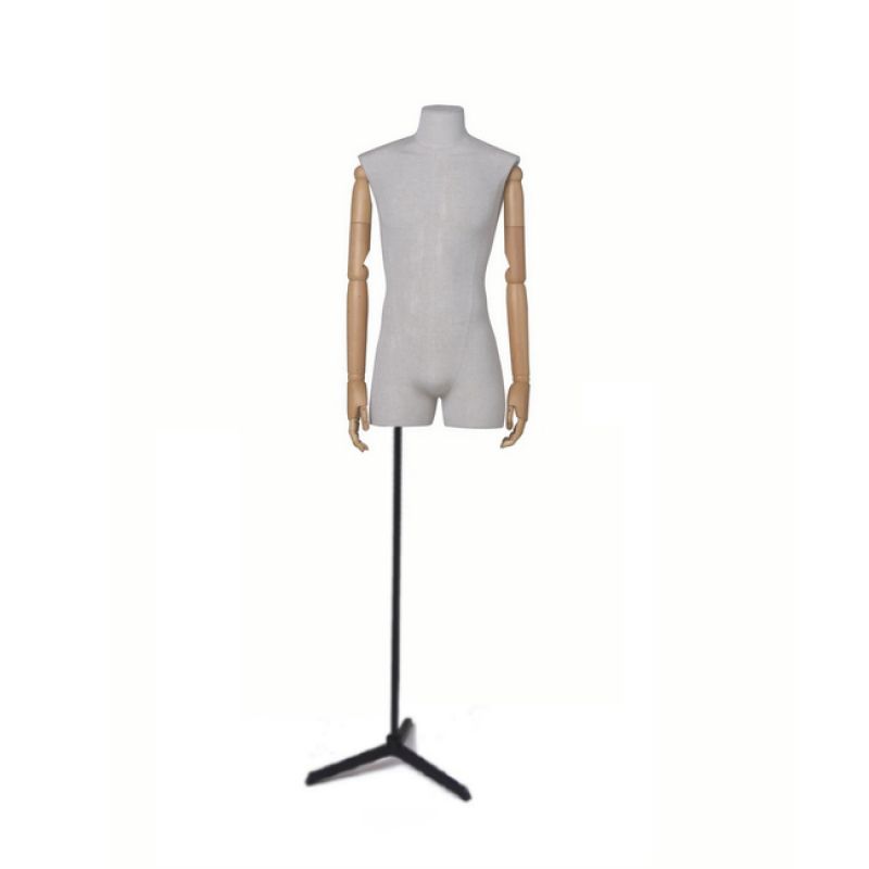 Buste tissu homme avec bras sur base tripod : Bust shopping