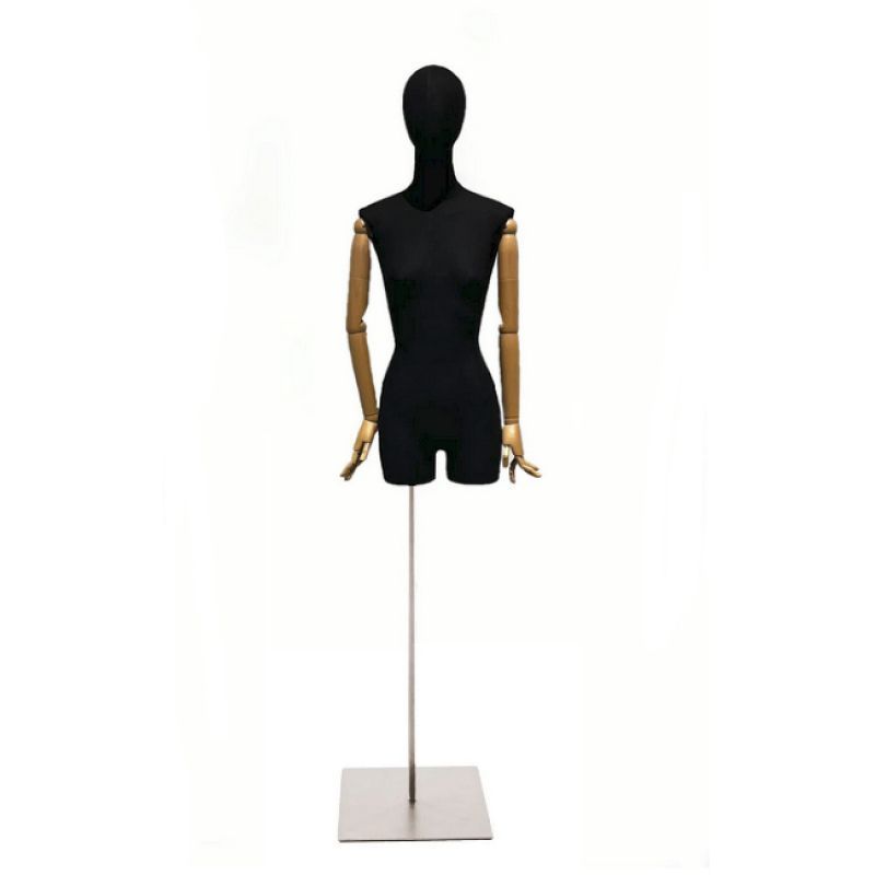 Buste tissu Femme avec t&ecirc;te sur base carr&eacute;e : Bust shopping