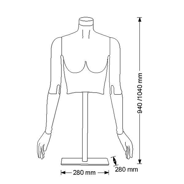 Image 1 : Busto flessibile per manichino femminile ...